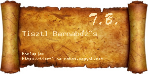Tisztl Barnabás névjegykártya